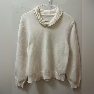 Kuose White Mock Neck Sweater (Size S)